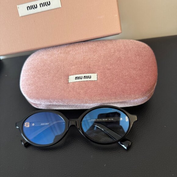 Miu Miu Minimal Round Black Eyeglasses Designer Fashion Frame main image 5